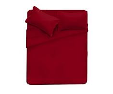 Elegant Cl El Bordeaux 2Pst Juego de Ropa de Cama (Hoja Plana 250x300, Plancha instalada 170x200cm+2 Fundas 52x82cm), Burdeos, Microfibra, Doble