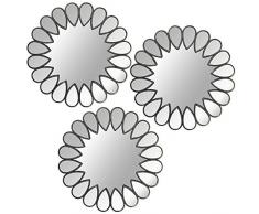 DRW Set de 3 Apliques de Pared Redondos con Espejos de melamina en Plateado 25cm