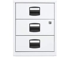 Bisley Home móvil Armario Auxiliar PFA, 3 Universal cajones, Metal, 696 Tráfico Color Blanco, 40 x 41.3 x 52.8 cm