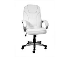 La Silla Española Valencia Silla de Oficina y Despacho, Piel Sintética, Blanco, 68x74x123 cm