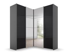 Rauch Möbel Quadra Gabinete de Esquina de Puertas flotantes, Madera de ingeniería, Grau, 181x229x187