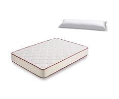 HOGAR24 ES -RT50-Colchón Viscoelástico 120 x 180 cm + Almohada Tacto Pluma Anti-Ácaros, con Tejido 3D y Aloe Vera, Gama Prestige Hotel