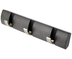 Umbra Flip Perchero de pared con 3 ganchos extraíbles, Álamo, Madera/Níquel
