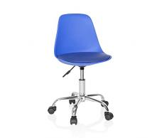 hjh OFFICE 742017 Silla Giratoria para Niños Fancy II Piel sintética Azul, Sillas de Escritorio Infantiles, Ajustable en Altura, Silla Juvenil