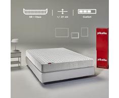 PIKOLIN Leah Compact-21 cm, Calidad Óptima, Protección Higiénica Total, 90x200 Colchón viscoelástico y Espuma HR, Firmeza Alta, Confort Visco, Memory Foam, Blanco