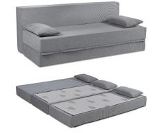 Baldiflex Sofá Cama de 3 Plazas Espuma viscoelastica, Modelo Tetris. Confortable Funda extraíble y Lavable. Color Plateado.