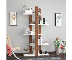 Homemania Estantería Denbi - Mueble de Pared - con estantes, para salón, Estudio - Wenge, Blanco de Madera, 80 x 20 x 150 cm