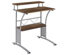 Flash Furniture Clifton - Escritorio rústico para computadora con estantes de Almacenamiento Superiores e Inferiores