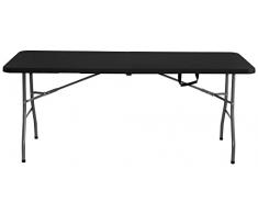 KG KITGARDEN Mesa Plegable Multifuncional, 180x74x74cm, Negro, KG Folding 180, Grande