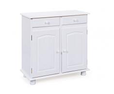 Inter Link Cómoda aparador, mueble multiusos, mueble lateral de pino macizo lacado blanco