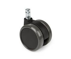 Hjh OFFICE 619010 Ruedas ROLO para suelo duro ruedas de goma para sillas de oficina (11 mm x 65 mm, 5 unidades)