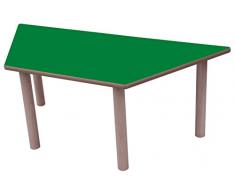 Mobeduc Mesa Infantil Trapecio 120x60 cm, Verde Oscuro, 120 x 60 cm, Talla 1