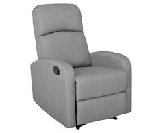 Cribel Sillón Relax Spike, reclinable manualmente, con reposapiés, gris, 91 x 65 x 101 cm
