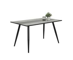 Apollo Janina Mesa de Cuatro Patas, Madera de ingeniería, Gris, 140 x 80 x 76 cm