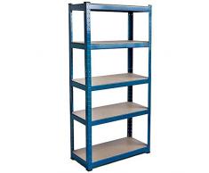 Home Discount Estantería de Almacenamiento de 5 Niveles para Garaje de Cocina, Resistente, Capacidad de 875 kg, Grande, Azul