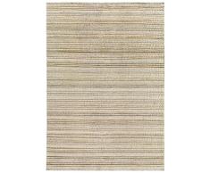 HAMID - Alfombra Yute Lana Olivia, Alfombra Lana y Yute, Tejida a Mano Tejida para Salon, Dormitorio, Sala de Estar Blanco Natural, (200x290cm)