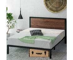Zinus Mory - Somier de Madera y Metal de 30 cm, Soporte para láminas de Madera, fácil de Montar, 140 x 190 cm, Color marrón
