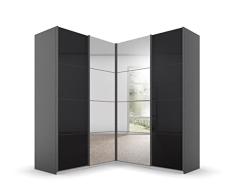 Rauch Möbel Quadra Armario de Esquina de Puertas suspendidas, Madera de ingeniería, Gris, 181x210x187