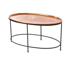 Amadeus Mesa Baja Ovalada de Cobre, Metal, marrón, Talla única