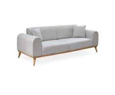 SHIITO - Sofá de 3 Plazas de Estilo Nórdico - 93 x 230 x 85 cm - Modelo Tiziano - Relax, Confort y Resistencia - Incluye Patas de Madera - Color Beige
