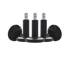 hjh OFFICE 619043 Tapones para Sillas 11 Mm/60 Mm, Paquete de 5 Unidades, Negro/Cromado