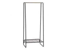 Iris Ohyama PI-B5M Perchero/Vestíbulo Armario con Estante bajo en Metal y Madera MDF-Garment Rack PI-B5 M-Marrón y Negro, 64 x 49.5 x 150 cm