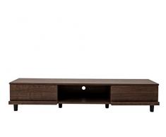 Iris Ohyama, gabinete de televisión, soporte de televisión para pantalla de hasta 65 pulgadas, 4 estantes, socket de cable, contemporáneo, Sala, Salón - TV Cabinet Bab - 150A - Marron