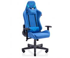 VALK Nyx - Silla Gaming de Tela Transpirable, Silla Gamer Tela, Reclinable 160º, Reposabrazos 2D, Ergonómica, Silla Escritorio, Silla Oficina (Azul Zafiro)