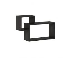 Furinno Rossi Interweave - Estantería Decorativa Flotante para Montaje en Pared, Juego de 3 Unidades, Color Espresso