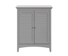 Elegant Home Fashions Armario de Piso Doble de 81,2 cm H Glancy con Dos Puertas de obturación ELG-641, Gris, Talla única, Madera de ingeniería Metal
