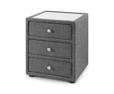 Julian Bowen Mesita de Noche Sorrento con 3 cajones, Madera Textil, Gray, Talla única