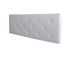 Cabecero Camile de Polipiel para Cama Matrimonio en Color Blanco Cabezal Habitación Dormitorio Principal Cama Grande 166 x 59 cm