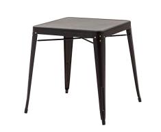 Italian Concept Best Contract, Mesa Apilable de Aluminio Lacado, Negro, única