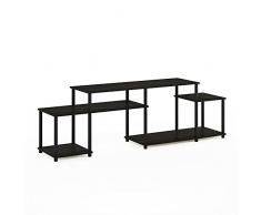 Furinno Turn-N Mueble para TV de hasta 55 Pulgadas, Madera de ingeniería, Espresso/Black Classic Tube, 183.4(W) x 58(H) x 39.6(D) cm