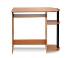 Furinno Simplistic Escritorio De Computadora, Madera, Cereza Clara/Negro, Talla única