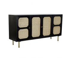 DKD Home Decor Aparador, Madera, Negro, Estándar