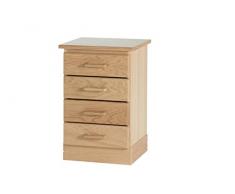 Meubelfabriek JOOKEN Mesa de Noche Astra con 4 cajones, Madera, Retro, 41 x 33 x 61 cm