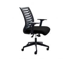 Rocada | Silla de Oficina Tapizada con Espuma Inyectada, Muy Cómoda | Silla de Escritorio Ergonómica y Regulable, Negra