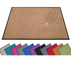 Hanse Home Wash & Clean Felpudo para Interior y Exterior, 60 x 90 cm, Lavable, Resistente a la Intemperie, Antideslizante para Entrada y Exterior, Color Caramelo
