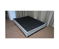 Novilla Somier 150x200 con Funda, Bastidor de Cama metálico con Patas de Madera, Estable y Robusto, Estructura con Listones de Acero, Fácil de Montar, Marco Alto con Espacio de 35cm, 150 x 200 cm