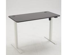 Marca Amazon - Movian - Escritorio eléctrico de altura ajustable para trabajar sentado o de pie, 120 x 60 cm, tablero negro y estructura blanca
