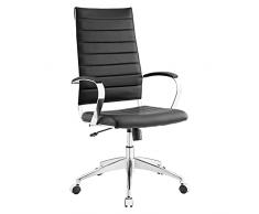 Modway Jive - Silla de oficina giratoria (respaldo alto, con brazos), color negro