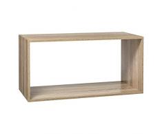 Estantería alta rectangular Mix N Modul efecto roble natural