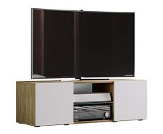 VCM Lowina 115 Mueble para televisor, Roble Sonoma/Blanco, 40 x 115 x 36 cm