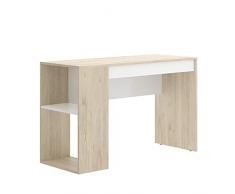 Rimobel TEO Mesa Escritorio, Madera, Natural/Blanco, Normal