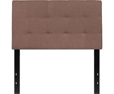 Flash Furniture Muebles Flash Cabecero tapizado, Tela de Espuma de Metal de poliéster, Camel, Doble, Cama Individual