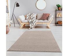 Fashion4Home - Alfombra de Pelo Corto para salón, habitación de los niños, Dormitorio, Estudio, Oficina, Pasillo y Cocina, Color: Beige, tamaño: 160 x 230 cm