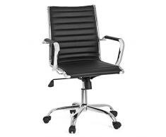 hjh OFFICE 660941 VEMONA 10 Silla de oficina, piel sintética negro cromado