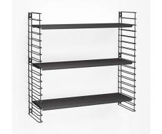 Tomado Estantería Modular Negro-Madera, 70x21x68