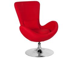Flash Muebles Huevo Serie Lado recepción Silla, Tela, Red Fabric, 49 and Under